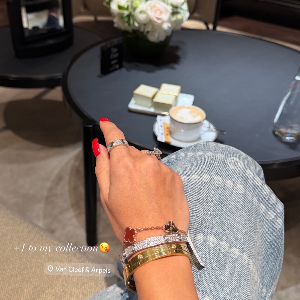 Van Cleef & Arpels Red and Gold Clover Bracelet